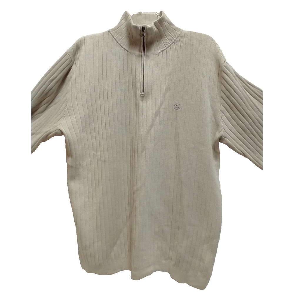 "Aigle" Sweater Mens 1/4 Zip Pullover Knit Mock Neck Ribbed Long Sleeve, SZ L